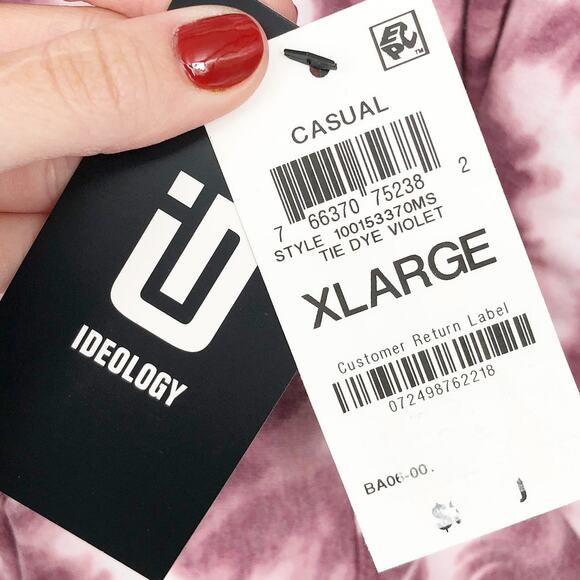 IDEOLOGY Women's Crewneck Top XL Tie Dye Purple Long Sleeve Pullover NWT - Picture 11 of 13